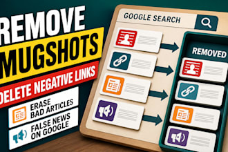 remove mugshots, delete negative links, erase bad articles, false news in google