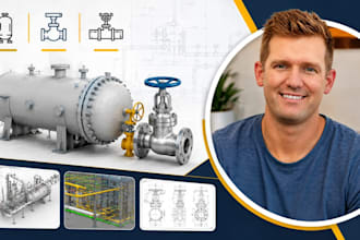 oil and gas equipment cad, pressure vessel, valve cad pipeline drawing pro works