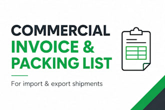 prepare commercial invoice and packing list