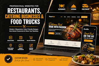 design food catering website, resturant booking website, food truck website