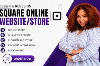 design square website, square online store, square booking and redesign