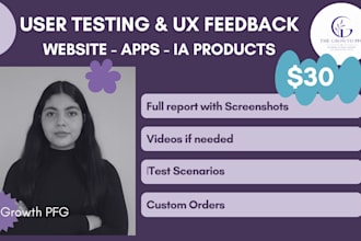 do user testing and UX feedback for web, app, or ai product