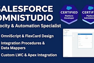 build custom omnistudio omniscripts, flexcards, and integration procedure