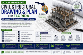 do full permit ready civil structural drawing and plan for florida
