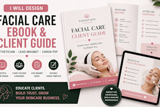 design facial care ebook esthetician lead magnet client guide canva PDF