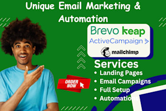 setup mailerlite, mailchimp, activecampaign, brevo, keap automation, campaigns