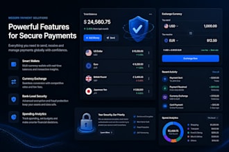 design a premium fintech payment website landing page