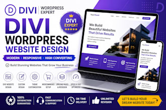 develop professional divi website, wordpress divi website, wordpress divi theme