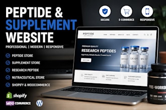 build a peptide website, supplement store, and nutraceutical ecommerce website