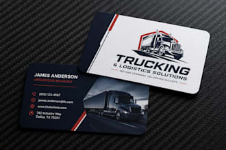 design trucking and towing business card
