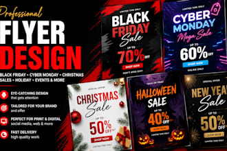 design black friday, cyber monday, christmas and sale flyers