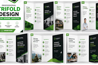 create tri fold brochure design for your business and brand