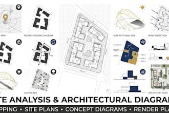 design professional site analysis, mapping and architectural diagrams