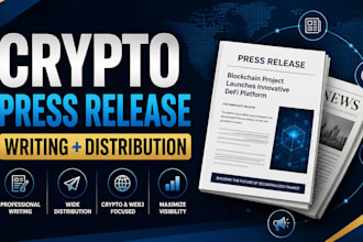 crypto press release blockchain PR web3 news crypto PR writing PR distribution