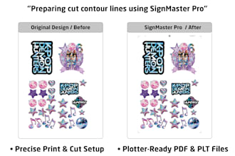 prepare afile for printing and cutting in PDF and plt format