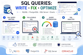 write, fix and optimize sql queries