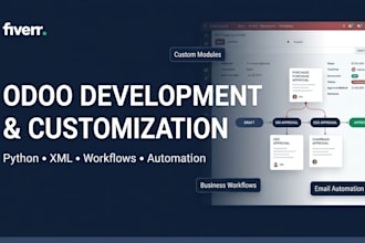 develop and customize odoo modules, workflows and business processes