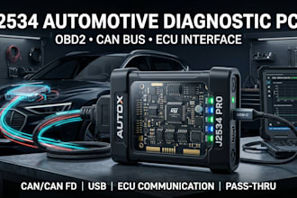 design j2534 automotive diagnostic pcb, obd2, can bus and ecu interface