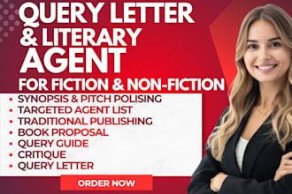 professional write query letter, book synopsis, book proposal, literary agent