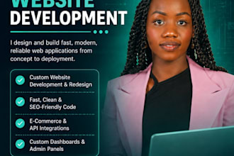 develop rebuild custom website full stack front end back end development