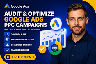 audit and optimize google ads PPC campaign, keywords, conversions and roas