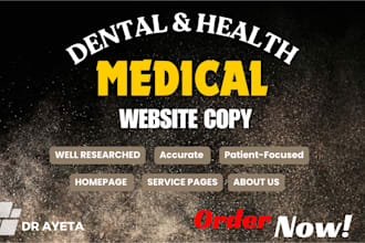 write SEO dental website content for dentists and clinics