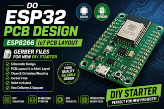 do esp32 pcb design, esp8266 iot pcb layout, gerber files for new DIY starter