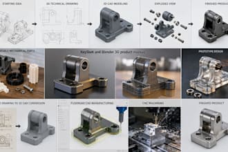3d printable mechanical parts,prototype design, solidworks keyshot mockup design