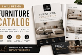 design furniture catalog product brochure booklet canva template PDF