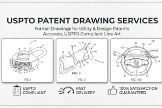 drawuspto patent drawings, utility and design patent illustration