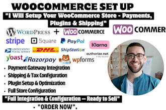 setup woocommerce store with payment gateway and shipping