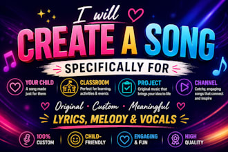 compose and produce kids song, children music, kids music, kid nursery rhymes