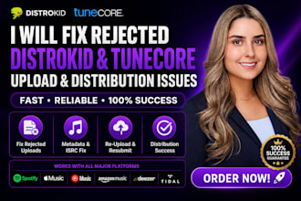 fix rejected distrokid tunecore upload and fix all music distribution issues