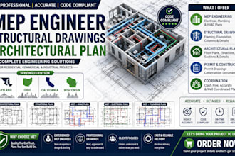 mep engineer plan structural drawings architectural plan in maryland ohio ca wi
