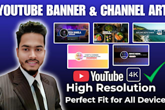 design professional youtube banner and channel art