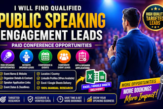 find keynote speaker leads, paid speaking opportunities, conference event lead