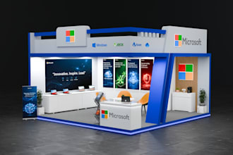 create a 3d exhibition booth and trade show stand