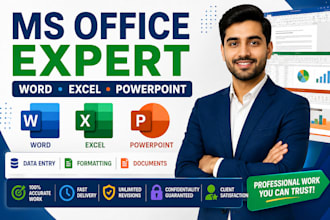 do professional word, excel powerpoint ms office work