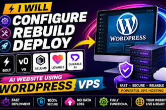 configure rebuild deploy bolt v0 lovable durable ai website using wordpress vps