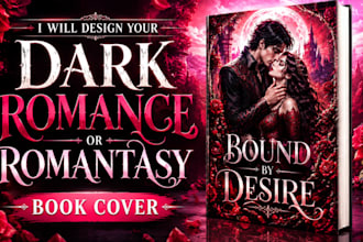 design your dark romance or romantasy book cover with illustrated gothic art