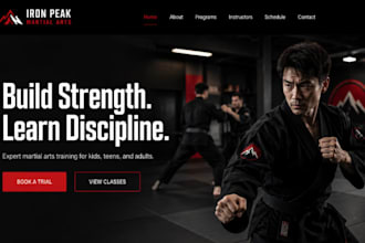 build squarespace martial arts website karate bjj class membership booking gym
