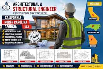 do architect and structural engineer for california, north carolina, georgia USA