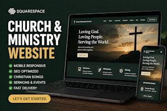 design or redesign squarespace for church ministry and christian music website