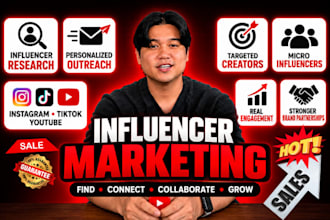 do influencer research and outreach with micro influencers to boost sales