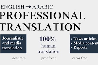 translate english to arabic journalistic and media content