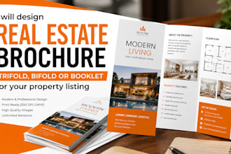design real estate brochure trifold, bifold or booklet for your property listing