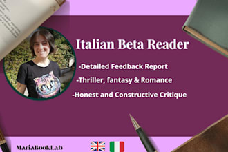 beta read your thriller, fantasy, or romance manuscript