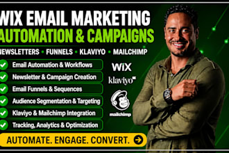 wix email marketing automation newsletter funnel campaign with klaviyo mailchimp