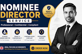 provide UK compliance nominee director service for company setup uk company