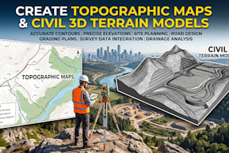 create topographic maps and civil 3d terrain models